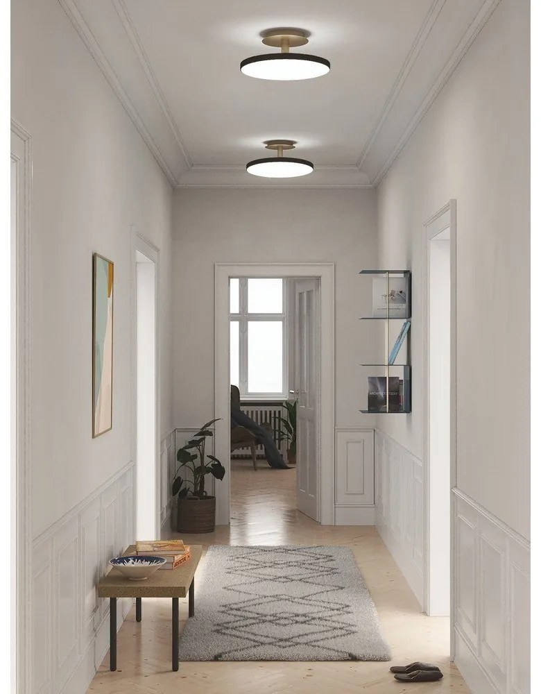 Čierne LED stropné svietidlo s kovovým tienidlom ø 43 cm Asteria Up – UMAGE