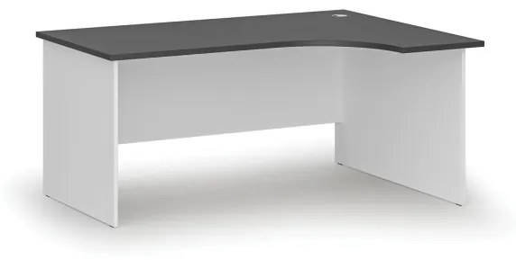 Kancelársky rohový pracovný stôl PRIMO WHITE, 1600 x 1200 mm, pravý, biela/grafit