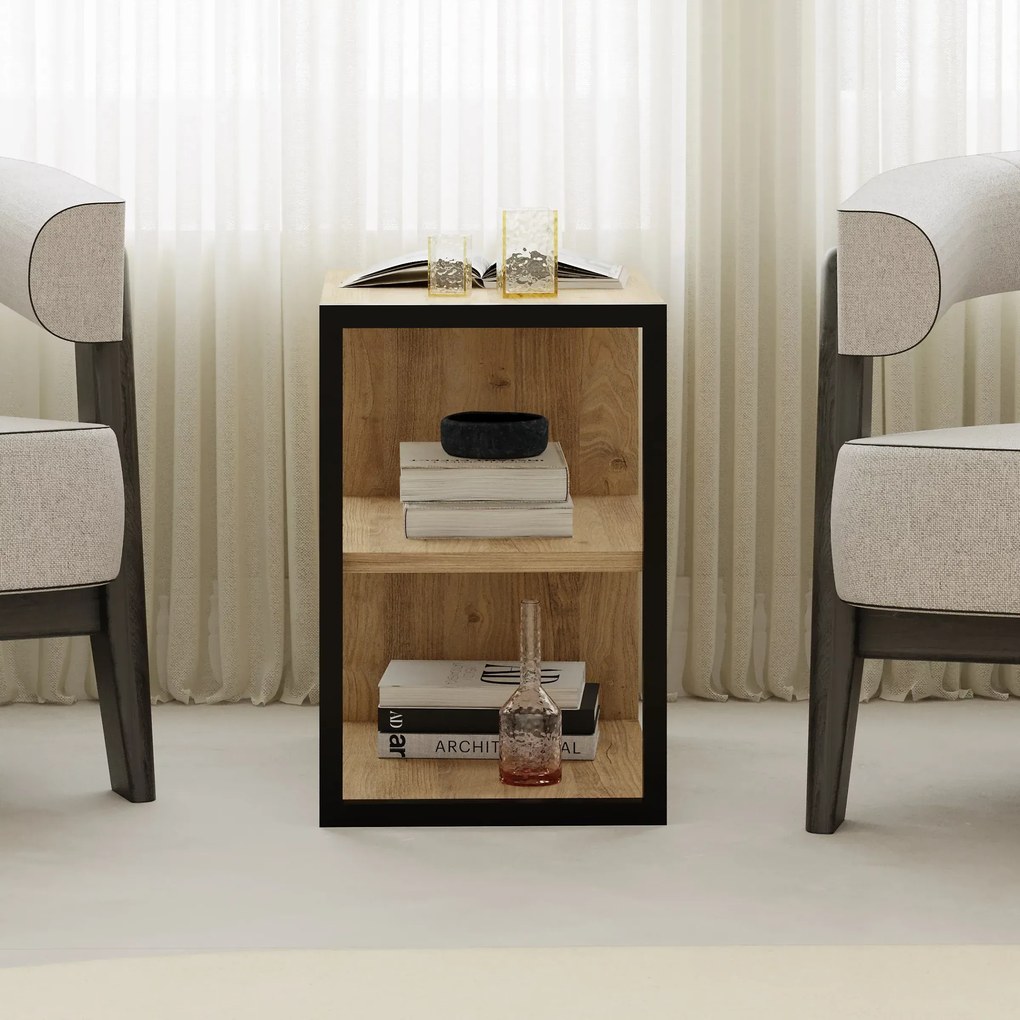 Odkladací stolík Houseland Echo dub safírový/čierny