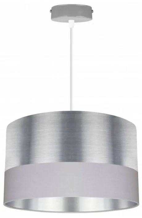 Moderná kovová závesná lampa zdobená látkou