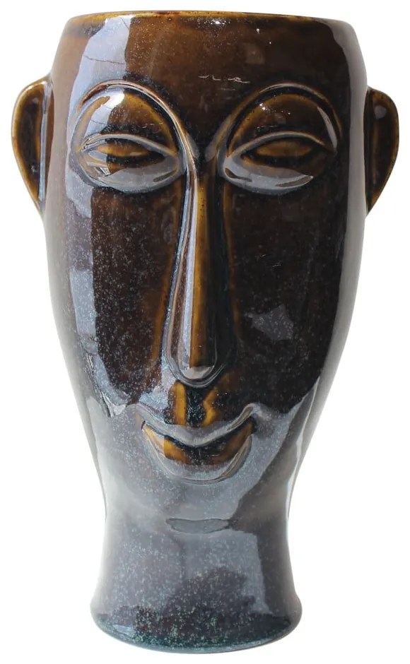 Tmavohnedá porcelánová váza PT LIVING Mask, výška 27,2 cm