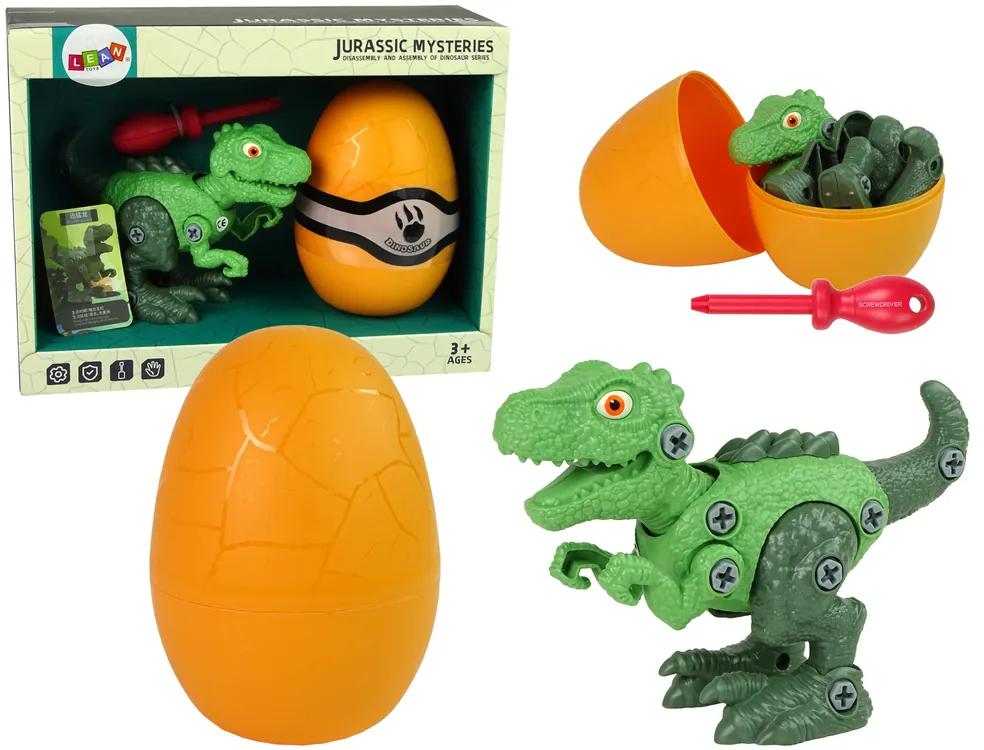 Lean Toys Sada Vajíčka s Dinosaurom na šrobovanie - zelený