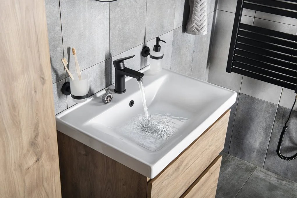 Aqualine Aqualine, SAMBA stojan s držiakom na toaletný papier a WC štetkou, čierna, SB236