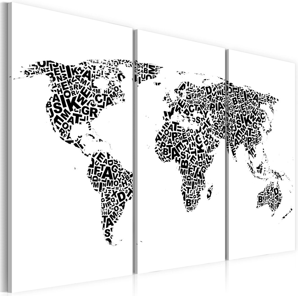 Obraz - The World map - alphabet - triptych 60x40