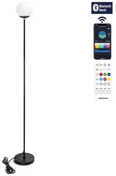 Aigostar - stojacia LED lampa MESH RGBW, 8W, 230V, s diaľkovým ovládaním