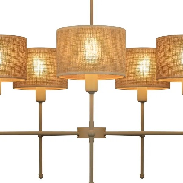 Luster na tyči MADELA 5xE14/40W/230V juta/béžová
