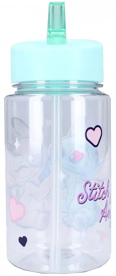 Plastová fľaša na pitie Lilo & Stitch so slamkou - 450 ml