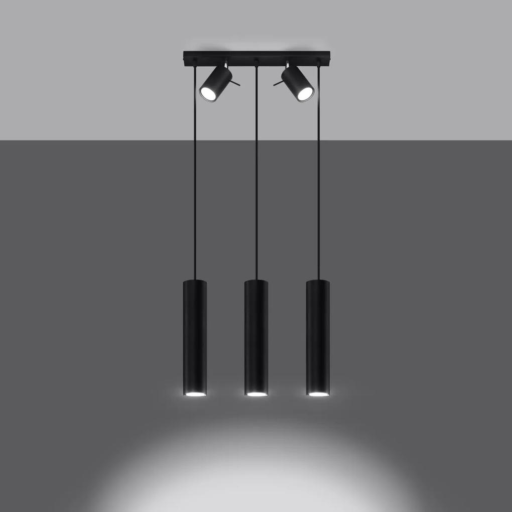 Sollux Lighting Závesné svietidlo RING 3 čierne