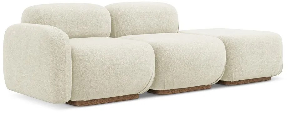 Krémovobiela leňoška z textílie buklé (pravý roh) Ailani – Makamii