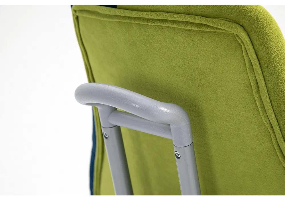 Detská rastúca stolička RAIDON – látka, plast, zelená / modrá / sivá