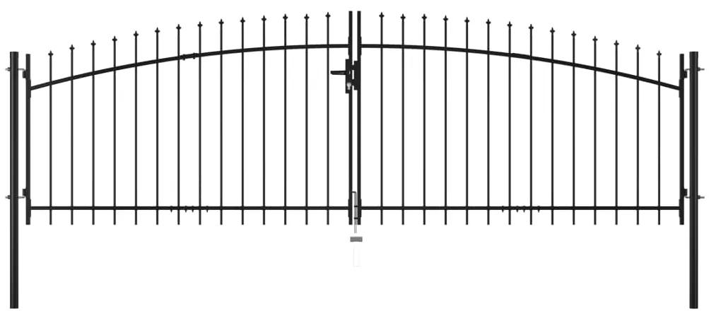 vidaXL Dvojkrídlová ozdobná brána s hrotmi 400x175 cm