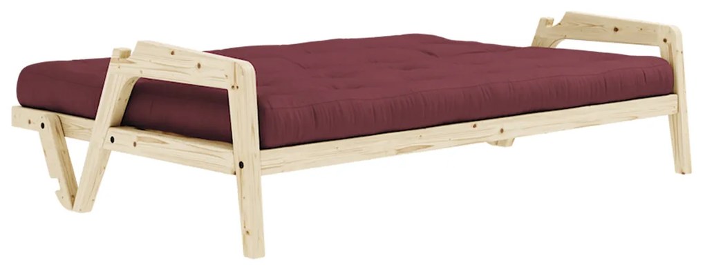 Variabilná pohovka Grab Clear lacquered/Bordeaux 93 × 204 × 90 cm