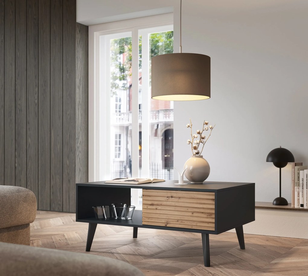 Konferenční stolek Willow II 104 cm dub artisan/černý