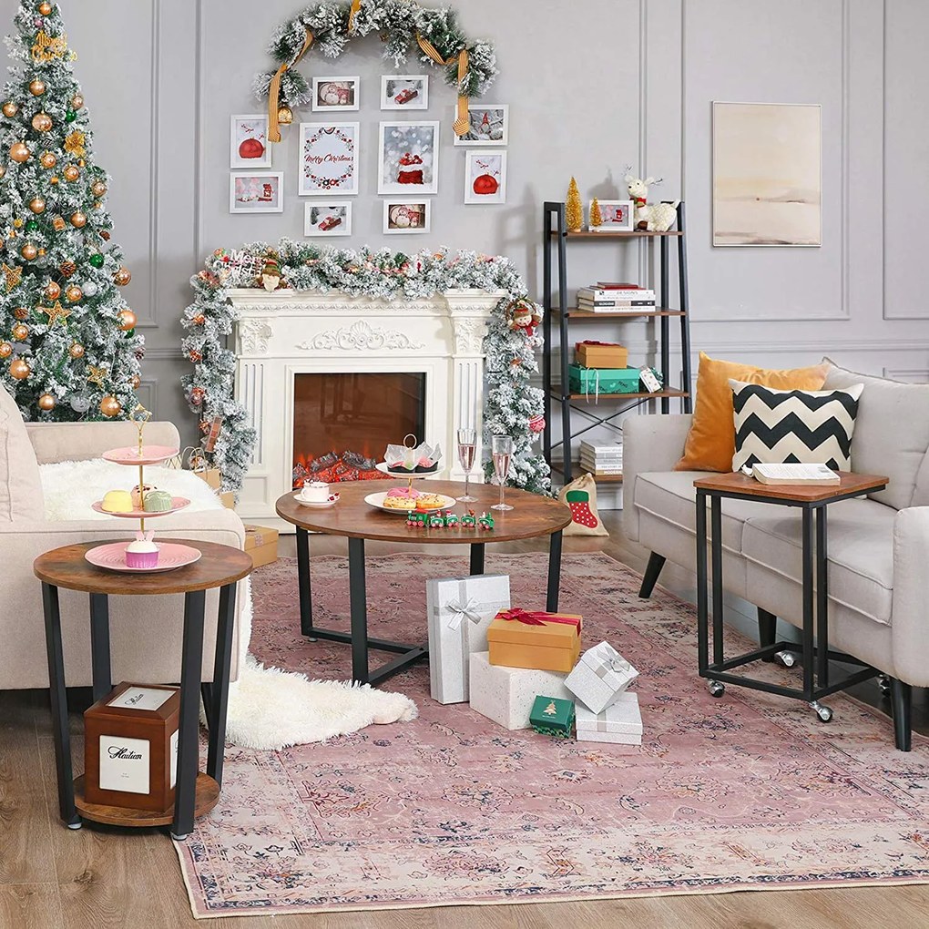 Okrúhly stolík VASAGLE MINA hnedý/čierny