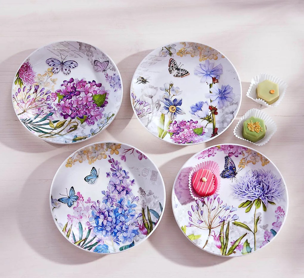 Dezertné taniere Kvety, 4 ks