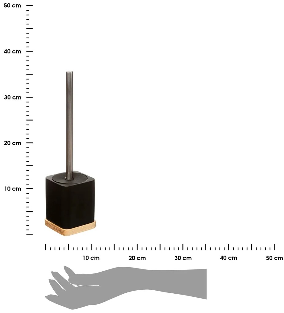 WC kefa Natureo, čierna/s drevenými prvkami