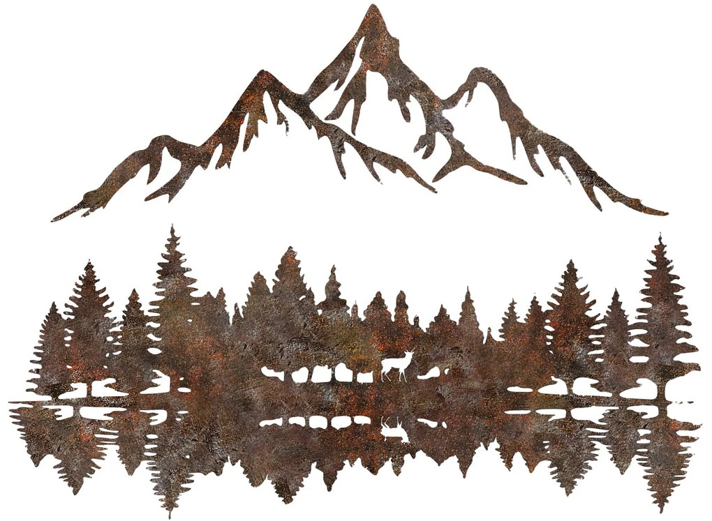 Nástenná kovová dekorácia Krajina 2 viacfarebná