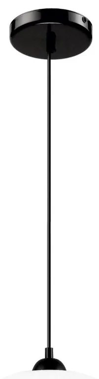 Luster na lanku HARMA 1xE27/15W/230V pr. 25 cm biela/čierna