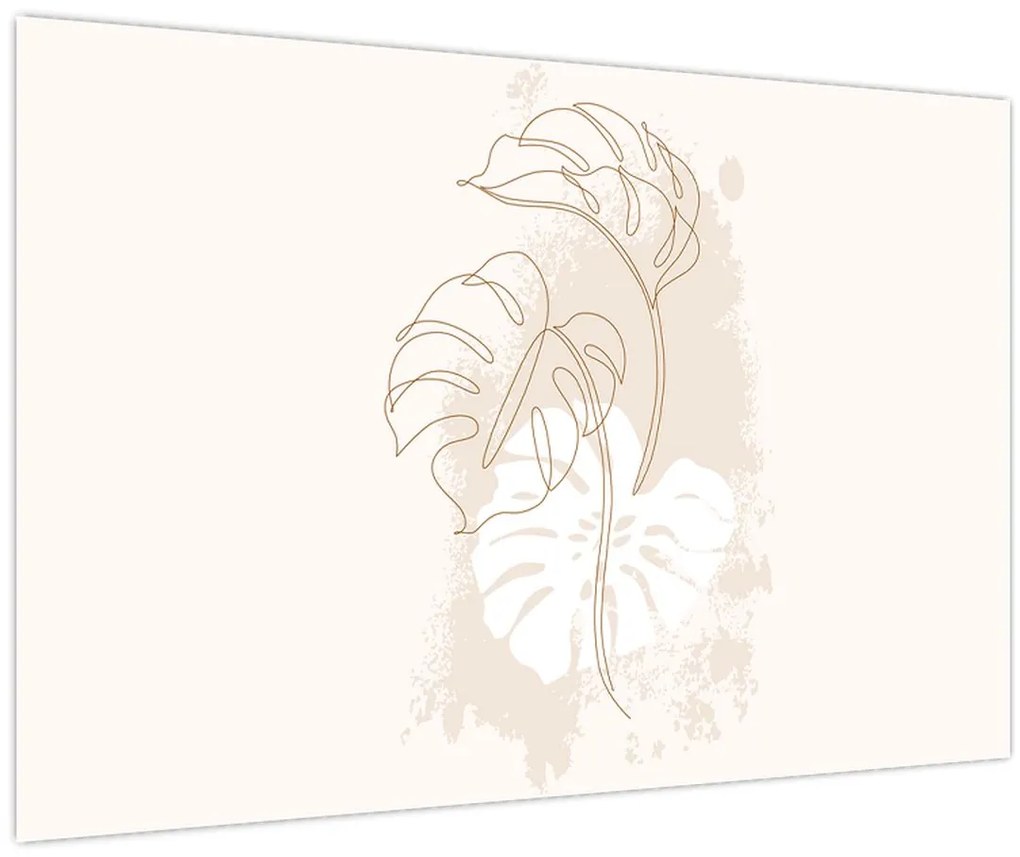 Obraz - Line art monstera N⁰1 (90x60 cm)