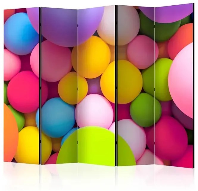 Paraván - Colourful Balls II [Room Dividers] Veľkosť: 225x172, Verzia: Akustický