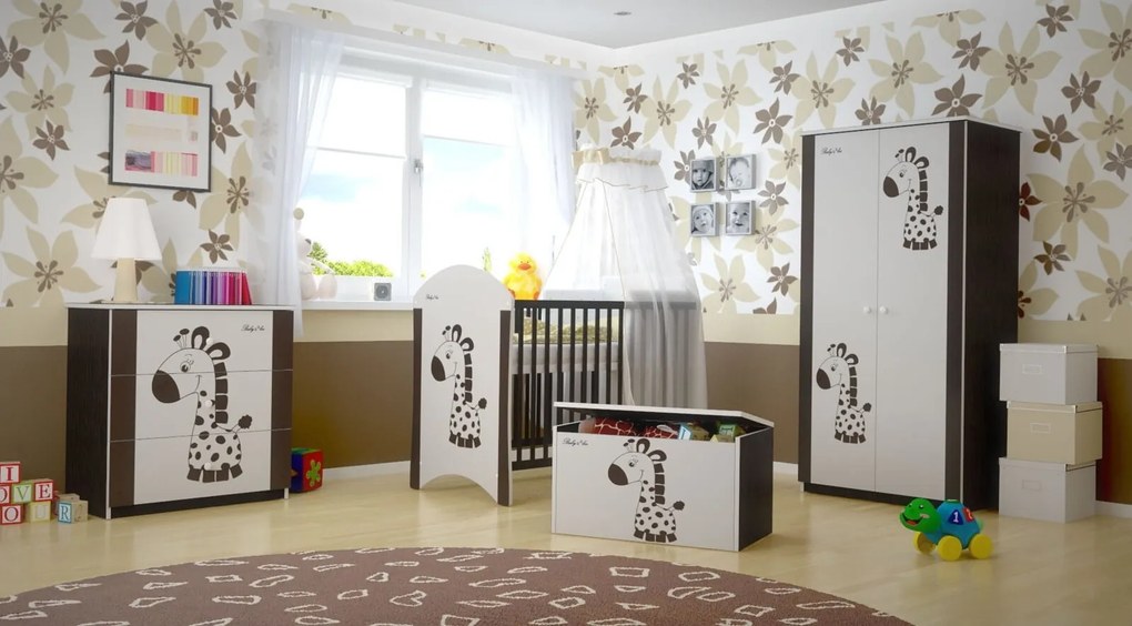 Raj posteli Štandardná detská postieľka "žirafa hnedá" biela