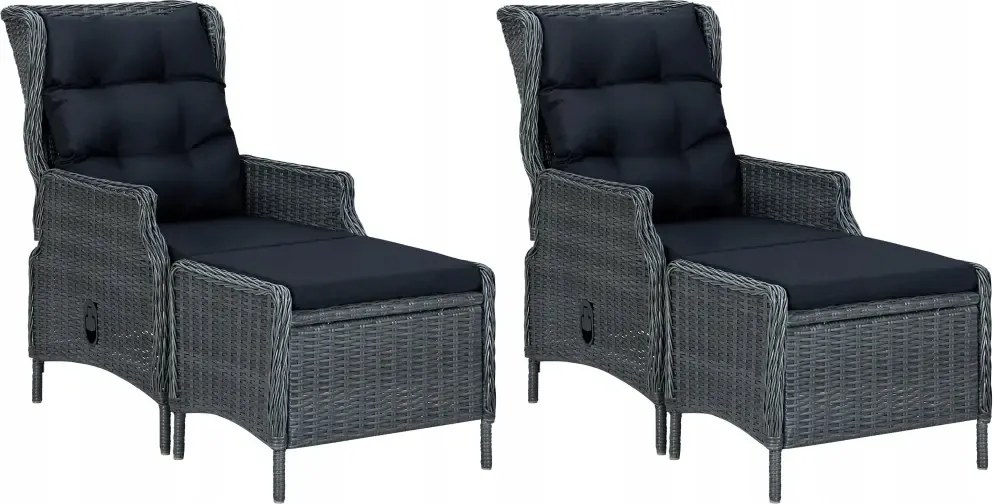 vidaXL 7-dielna sada záhradného nábytku, tmavosivá