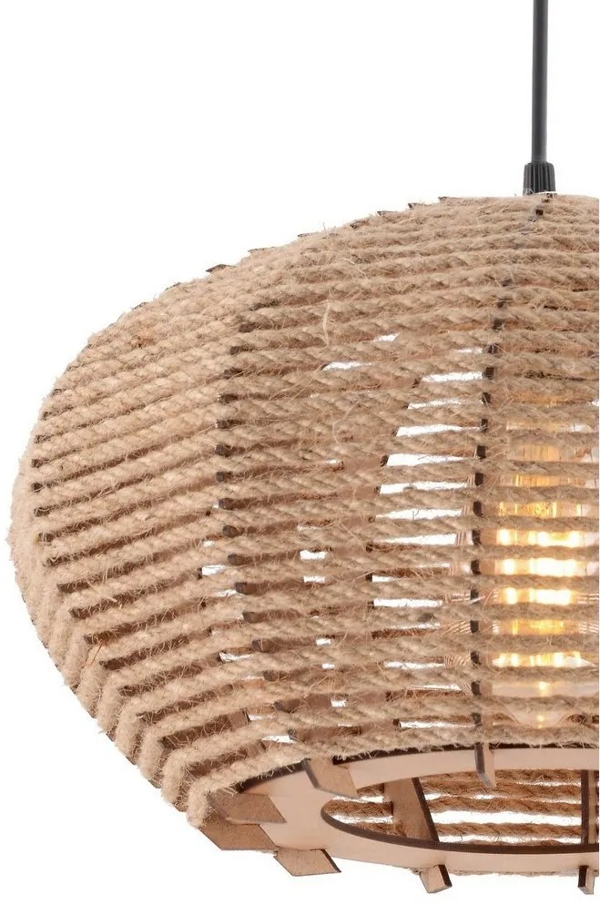 Závesný lustr Jute Ellipse, krémová