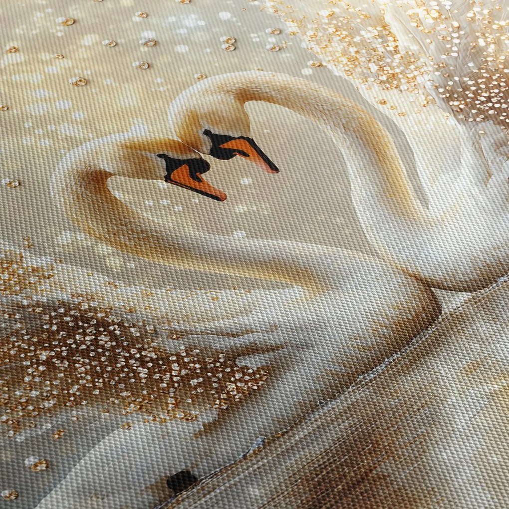 Obraz - Zlaté labute (150x105 cm)