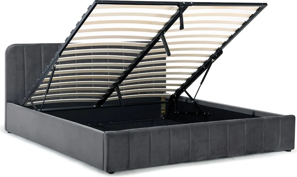 Noela Čalúnená posteľ s úložným priestorom tmavo šedá AVENA 180