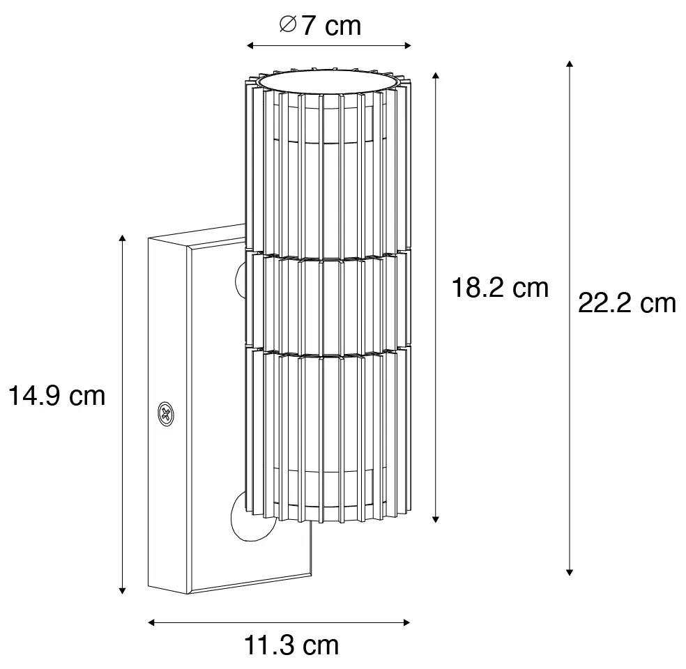 Vonkajšie nástenné svietidlo čierne s pohybovým senzorom 2-svetlo - Boris