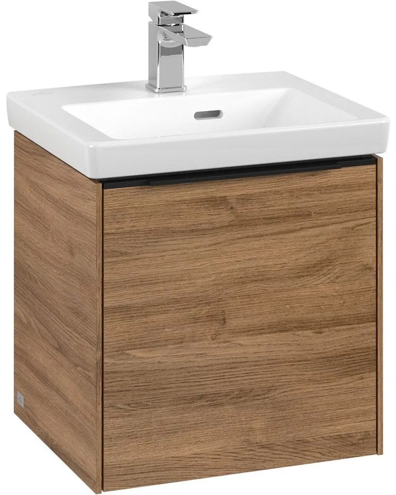 VILLEROY &amp; BOCH Subway 3.0 závesná skrinka pod umývadielko, 1 dvierka, pánty vľavo, 423 x 377,5 x 429 mm, Oak Kansas, C58101RH