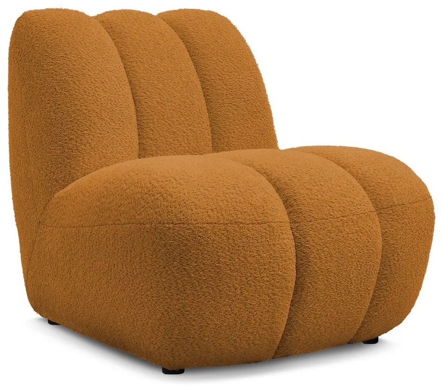 Kreslo z textílie buklé v horčicovej farbe Janissaire – Bobochic Paris