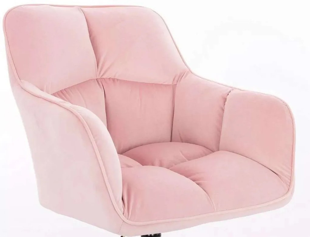 LuxuryForm DESIGN Kreslo AMALFI VELUR na čiernom tanieri - ružové