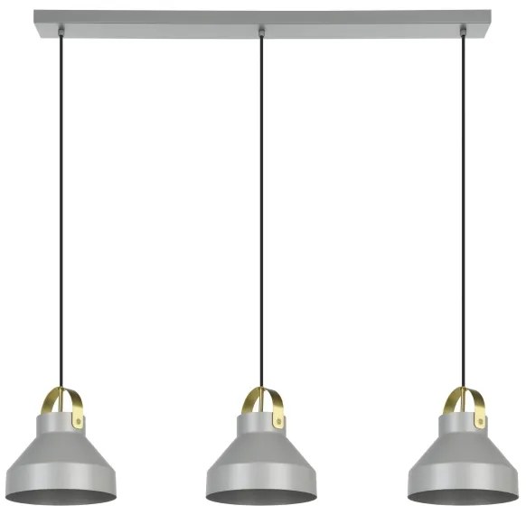 Eglo 390227 - Luster na lanku ESTEPONA 3xE27/40W/230V šedá