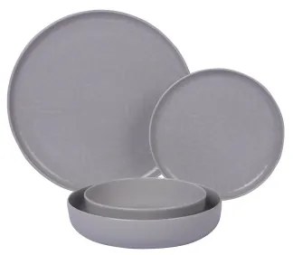 24-dielna jedálenská súprava, sivá/porcelán