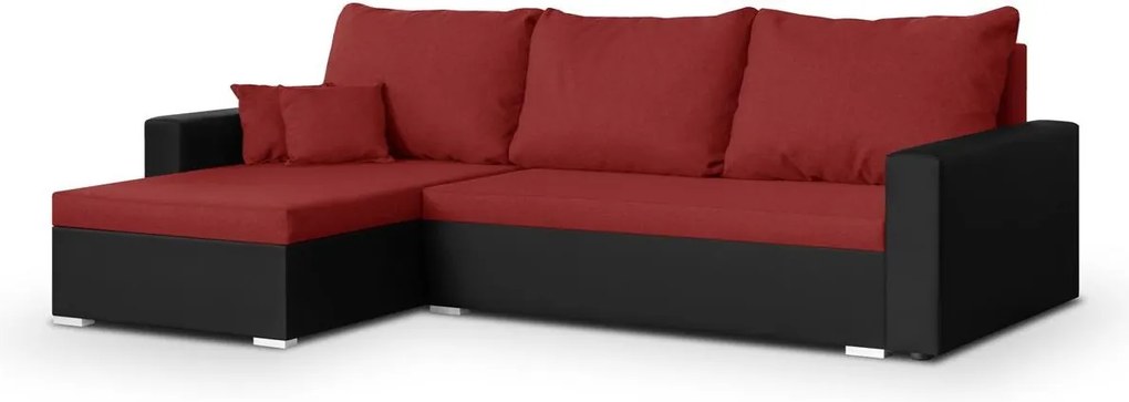 Rozkládací rohová sedací souprava EKO Červená/Černá