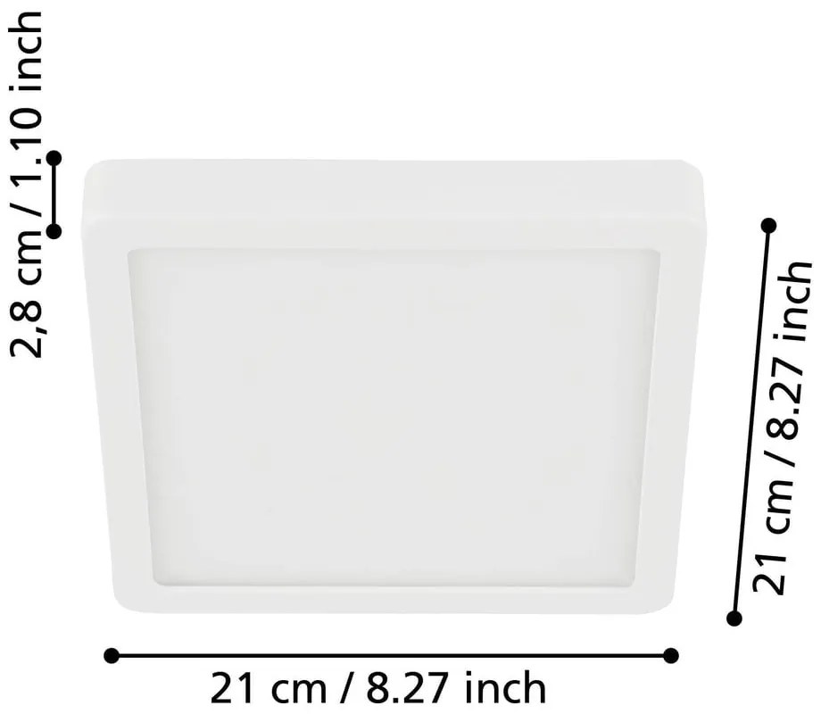 Biele LED stropné svietidlo 21x21 cm FUEVA 5 – EGLO