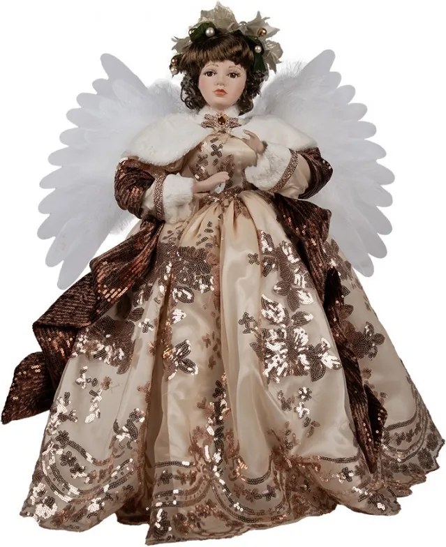 Dekorácia pohyblivý Anjel v ozdobných šatách - 50*30*65 cm