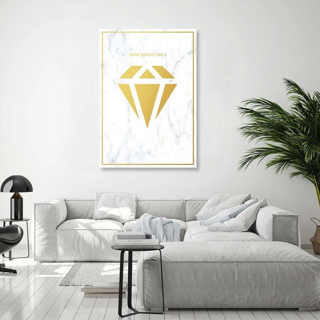 Obraz na plátně Diamantové mramorové zlato - 60x90 cm