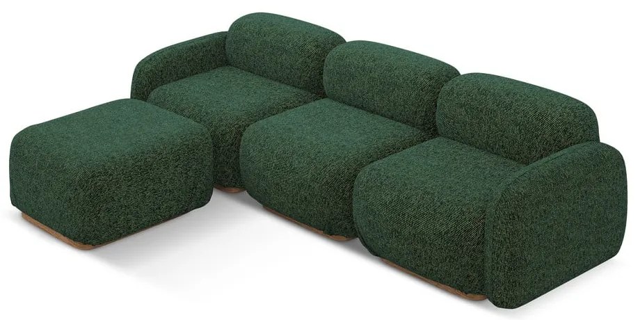 Tmavozelená modulárna rohová pohovka (variabilná) Ailani – Makamii