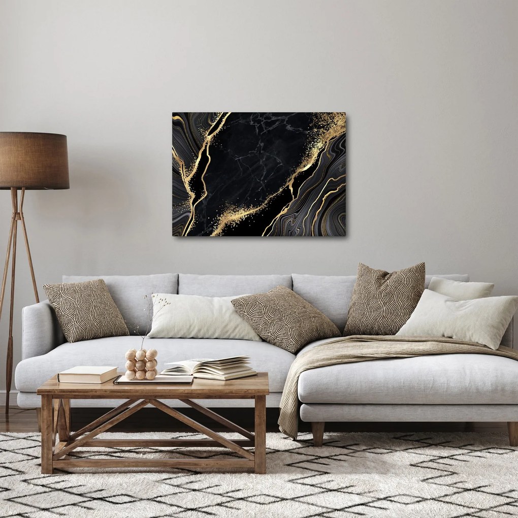 Obraz zlaté abstrakcie (70x50 cm)