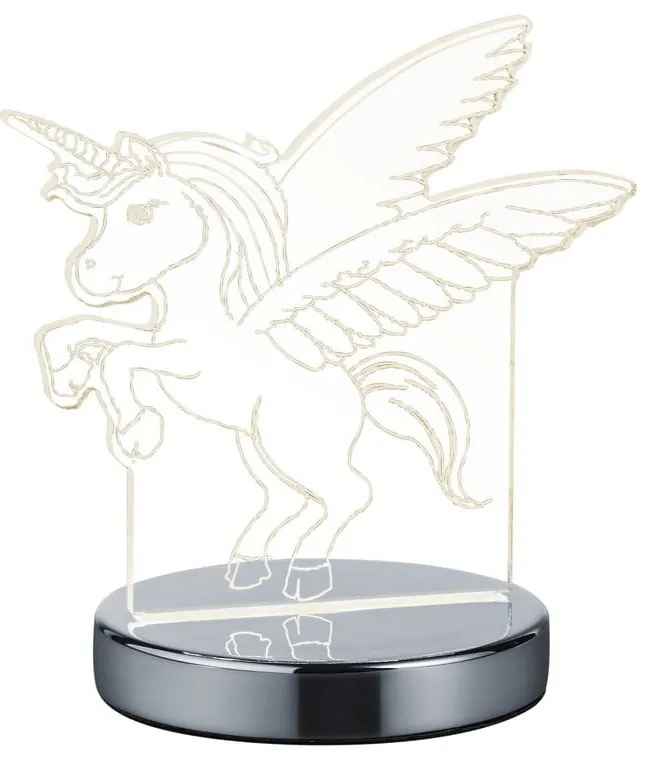 LED stolová lampa v lesklej striebornej farbe (výška 17 cm) Karo - Reality