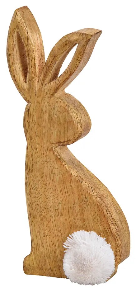 Veľkonočný zajac z mangového dreva BUNNY POM - viac veľkostí Veľkosť: S