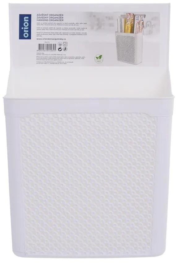 Orion 2. akosť - Závesný košík, organizér na čistiace prostriedky KRISTY, 35x24cm -biely