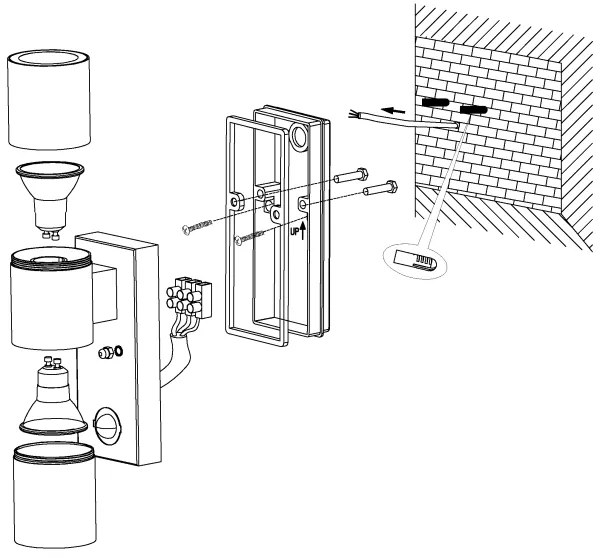 Eglo 32899-LED Vonkajšie nástenné svietidlo so senzorom RIGA 5 2xGU10/3W/230V IP44