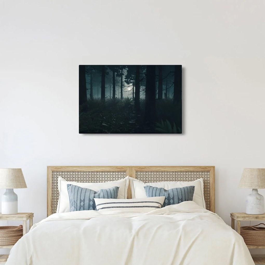 Obraz - Paprade v mesačnom svite (90x60 cm)
