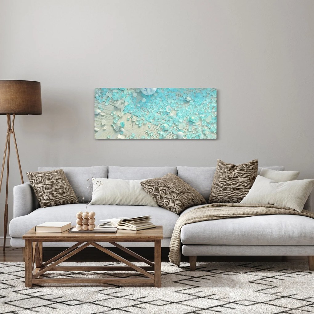 Obraz - Prímorská atmosféra v tyrkysových odtieňoch (120x50 cm)