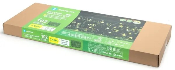 Aigostar - Solárna LED dekorácia Ivy, 102xLED/2x0,7m, IP65, teplá biela