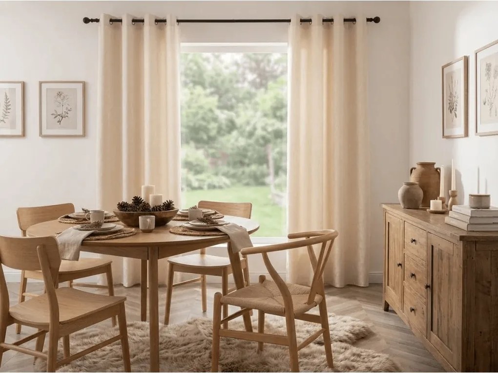 Zatemňovací záves DUNES VELVET 140x250 cm, krémová Zavesenie: Kovové krúžky