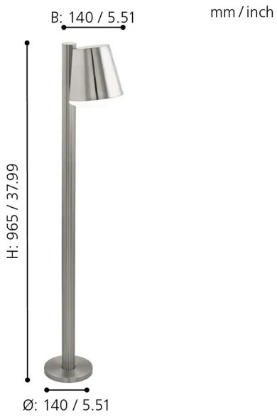 Eglo 97485 - LED RGB Stmievateľná lampa CALDIERO-C 1xE27/9W/230V matný chróm IP44